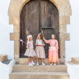 Jupon déguisement Célestine long - Beige à coeur rouge 