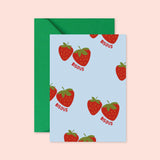 Carte Lifestyle - Bisou fraises (avec enveloppe)