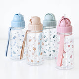 Bouteille Plastique Feuilles Rose