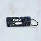 Porte-clés à paillettes PAPA CHÉRI