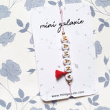 Bracelet MAMAN pompon rouge