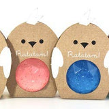 Balle rebondissante oiseau à paillettes jaune 42mm