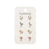 Boucles d'oreilles thème licorne arc-en-ciel à clip