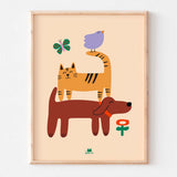 Affiche - Chien & chat (30 x 40 cm)
