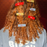 Set de 2 barrettes croco jaunes