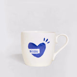 Le Mug en porcelaine - écriture bleue