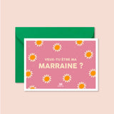 Carte "Famille" : Veux-tu être ma marraine? (avec enveloppe)