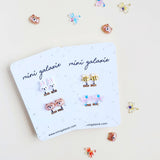 Boucles d'oreilles clips pour enfant - lapin et ourson
