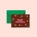 Mini carte "Noël" :  Happy Christmas (avec enveloppe)