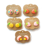 Lot de 5 paires de boucles d'oreilles fruits 