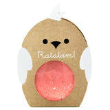 Balle rebondissante oiseau à paillettes rose 42mm