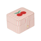 Boîte à bijoux rayée cerise