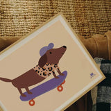 Affiche – Chien skateur