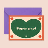Carte "super papi"(avec enveloppe)