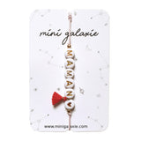 Bracelet MAMAN pompon rouge