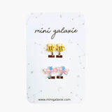 Boucles d'oreilles clips pour enfant - abeille et libellule