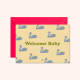 Carte Welcome Baby Cygnes