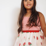 Jupon déguisement long fraises sequins – Rouge