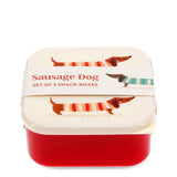 Boîtes à goûter (lot de 3) - Chien saucisse