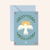 Carte Baptême ou Communion - Oiseau soleil (avec enveloppe)