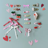 Barrettes clips en tissu Cherry Kiss