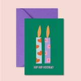 Carte "Anniversaire" - Hip Hip Hooray  (avec enveloppe)