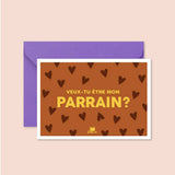 Carte "Famille" : Veux-tu être mon parrain? (avec enveloppe)
