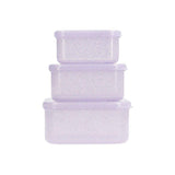 3 Boîtes Déjeuner Glitter Lilas