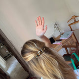 Barrette ovale sienne