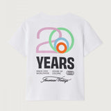 Tee-shirt manches courtes FIZVALLEY - Blanc "20 ans"