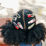 Barrettes clips en tissu Cherry Kiss