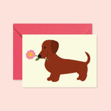 Carte lifestyle - Chien fleur (avec enveloppe)