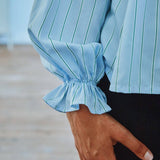 BLOUSE GARAM Rayures Fines Vertes