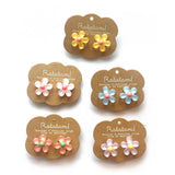 Boucles d'oreilles à clipser fleurs 