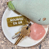 Porte-clés à paillettes NOUNOU EN OR