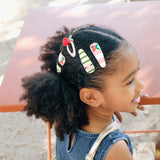 Barrettes clips en tissu Cherry Kiss
