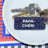 Porte-clés à paillettes PAPA CHÉRI