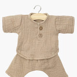 Babies - Ensemble Andrea en gaze de  coton taupe