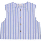 BLOUSE SANS MANCHES VANILLE Rayures larges bleues/blanches