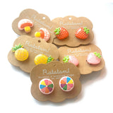 Lot de 5 paires de boucles d'oreilles fruits 