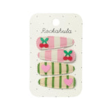 Barrettes clips en tissu Cherry Kiss