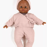 Ensemble cache coeur Roxane rose pétale avec headband - babies