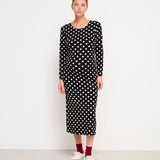 Robe Maé noire pois blancs
