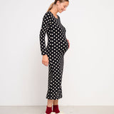 Robe Maé noire pois blancs