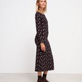 Robe Maé noire Roses
