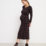 Robe Maé noire Roses